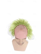 abordables Perruques de personnages de films-Beetlejuice 2 – perruque de cosplay courte et moelleuse pour hommes, perruque chauve de clown ondulée, pour costume de fête d&#039;halloween, pour adultes