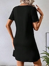 preiswerte Boho Kleid-Damen Mini Kleid Petite Kleid T-Shirt Kleid Tee Kleid A-Linien Kleid Sommerkleid Stilvoll Lässig Urlaub Alltagsurlaub Lässige Passform Grafisch Kurzarm Rundhalsausschnitt Orange Sommer
