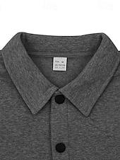cheap Men&#039;s Jackets &amp; Coats-Men&#039;s Shirt Jacket Transition Jacket Daily Lightweight Pocket Spring Plain Streetwear Lapel Regular Black Light Grey Dark Gray Jacket