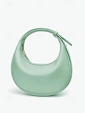 levne Kabelky a tote tašky-dámská stylová bílá půlměsícová kabelka přes rameno - elegantní půlměsícová kabelka pro běžné i formální outfity