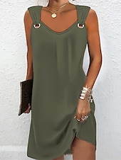 cheap Mini Black Dress-Women&#039;s Casual Dress Mini Dress Ruched Daily Date Fashion Basic Strap Sleeveless Black White Pink Color