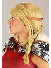 halpa Historialliset peruukit-astrid peruukki naisille synteettinen peruukki yaki suora otsatukka peruukki lyhyt blondi karnevaali cosplay party peruukit