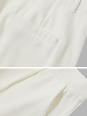 olcso Laza-Férfi Kosztüm Nadrág Bő nadrág Alkalmi nadrág Öltöny nadrág Elülső zseb Egyenes lábbal Sima Mokaszinok Légáteresztő Esküvő Hétköznapi Napi Divat Alap Fekete Fehér