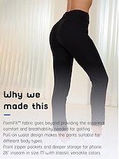 cheap Women's Golf Clothing-Women's Golf Pants 28inch Slim-Fit Stretch Ankle Pants Navy Black Pants / Trousers Ladies Golf Attire Clothes Outfits Wear Apparel