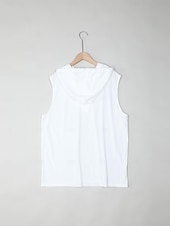 abordables Débardeurs-Homme Débardeur Sous-Vêtements T-shirt sans manches Sans manches À capuche Été Uni Mode Designer Muscle Extérieur Sortir Salle de sport Noir Blanche Jaune T-shirt haut de gamme pour homme