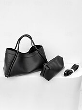 cheap Handbag &amp; Totes-Women&#039;s Elegant Brown Leather Handbag with Dual Handles for Everyday Use