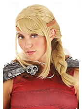 halpa Historialliset peruukit-astrid peruukki naisille synteettinen peruukki yaki suora otsatukka peruukki lyhyt blondi karnevaali cosplay party peruukit