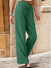 cheap Straight-Leg Pants-Women&#039;s Pants Trousers Fashion Long Plain Side Pockets Elastic Drawstring Design Breathability Comfortable Micro-elastic Casual Daily Black Blue Brown Green Spring &amp; Summer Regular Fit