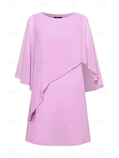 economico Abiti da festa-abito da donna manica a pipistrello chic rosa pastello scollo rotondo vestibilità comoda leggero casual moda estiva lunghezza sopra il ginocchio