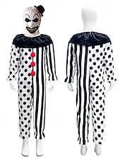 levne Klasický horor-Art the Klaun předvečer Všech svatých Cosplay kostým Maškarní Hrozivější cosplay předvečer Všech svatých Dětské Chlapecké Dívčí předvečer Všech svatých Karneval Plesová maškaráda předvečer Všech