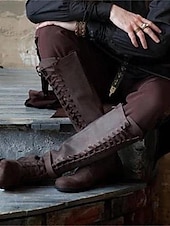 olcso Lábbelik-Retró Középkori Reneszánsz Cipők Csizmák Lovag Keresztes lovag Női Kalóz Steampunk Mindszentek napja Farsang Álarcos mulatság Esemény / Buli Álarcos mulatság Felnőttek Cipők