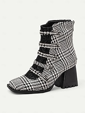 preiswerte 1930er Jahre-Burgunderfarbene Riemchenstiefel im Vintage-Stil mit dickem Absatz und Spitzendetail für Damen, ideal für Abendveranstaltungen und stilvolle Ausflüge
