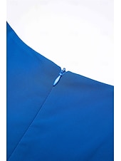 abordables Robe de cocktail-Robe Portefeuille Robe Trapèze Femme Robe mi-longue Ruché A Volants Mariage Soirée Elégant Grande occasion Col V Standard Bleu Vert S M L XL 2XL