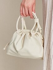 levne Kabelky a tote tašky-dámská elegantní krémová kabelka se zapínáním na šňůrku – stylová a všestranná kabelka pro každodenní použití