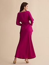 billige dameskjørt-sateng bryllup gjest mid midje elegant party maxi skjørt