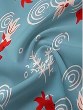 economico Stampa oceanica-Per uomo Tropicale Prodotti per pesci Camicia hawaiana Camicia Aloha Camicie stampate Maniche corte Camicia Colletto Informale Per uscire Fine settimana Beige M L XL