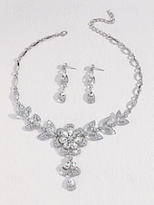 voordelige Dames ketting-elegante sieradenset met zwarte edelstenen en kristallen - goudkleurige ketting en oorbellen voor avondkleding en speciale gelegenheden