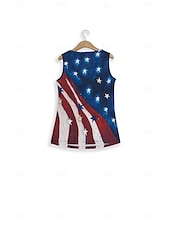 levne Grafický obchod Tank tops &amp; Camis-Top ke Dni nezávislosti pro ženy tílko Hawaiian potisk bez rukávů běžné topy výstřih do V námořnická modrá léto