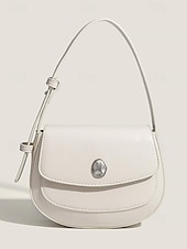 olcso Keresztpántos táskák-elegáns fehér bőr válltáska nőknek - stílusos kis crossbody táska alkalmi és formális ruhákhoz