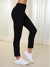 cheap Women's Golf Clothing-Women's Golf Pants 28inch Slim-Fit Stretch Ankle Pants Navy Black Pants / Trousers Ladies Golf Attire Clothes Outfits Wear Apparel