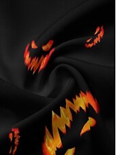 economico Magliette di Halloween-Halloween Floreale Informale Per uomo Camicie stampate Maniche corte Per uscire Fine settimana Primavera estate Colletto Stampe Sottile Nero Poliestere