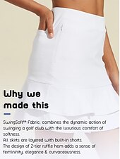 cheap Golf Bottoms-Women&#039;s Golf Skorts 18inch Pickleball White Lightweight Bottoms Ladies Golf Attire Clothes Outfits Wear Apparel