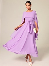economico Abiti da festa-Per donna Abito maxi Abito a trapezio Elegante Formale Feste Ospite di nozze Vestibilità comoda Girocollo Blu ghiaccio Verde scuro Viola chiaro Estate