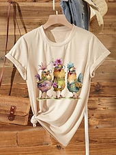 abordables T-shirt Animaux-T-shirt femme 100% coton quotidien décontracté manches courtes blanc été