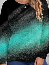levne Umění a design vrcholy-dámská mikina pulovr polyester color block street casual sportovní basic neon &amp;amp; světlý top s kulatým výstřihem, dlouhým rukávem, mikroelastický pad &amp;amp; zimní comfrt prodyšná měkká tkanina