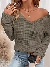economico Top in Pizzo-Bluse Eleganti in Pizzo Bianco per Donna con Occhielli Blusa Casual Elegante Colore Unito Maniche Lunghe Collo a Giro Top Petits Romantici da Indossare in Estate e Vacanza Verde Erba Rosa Blu Beige