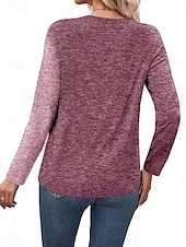 billige Kunst &amp; Design t-skjorte-Valentine Kvinners Hjerte T-skjorte Casual Trykk Langermet Vanlige Topper Crew hals Daglig Lilla Grønn Vår Høst