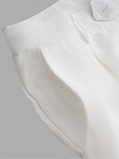 cheap Slim-Men's Trousers Dress Pants Slacks Pleated Pants Suit Pants Buttons Front Pocket Straight Leg Plain Comfort Breathable Business Daily Holiday Fashion Chic &amp; Modern Black Khaki