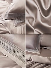 economico Collezione d&#039;elite-copripiumino in puro cotone pima al 100% 4 pezzi set supima 140-tc set di biancheria da letto in raso di seta morbido di lusso 1 copripiumino 1 lenzuolo piatto 2 federe
