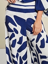 olcso széles láb és magas derék-Női Széles szárú nadrág Teljes hossz Szatén Elegáns Alkalmi / Napi Hétvége Sötétkék Ősz Tavaszi nyár XS S M