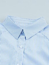 voordelige Vrouwen Werk Tops-dames overhemd blouse casual gestreept knopen zak lange mouw normale tops overhemd kraag dagelijks zwart blauw lente&amp;amp;  val