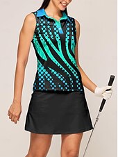 billiga Kvinnors golfkläder-Dam Vandringspolotröja Blå Ärmlös Överdelar Golfkläder för damer Kläder Outfits Bär kläder