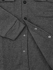 cheap Men&#039;s Jackets &amp; Coats-Men&#039;s Shirt Jacket Transition Jacket Daily Lightweight Pocket Spring Plain Streetwear Lapel Regular Black Light Grey Dark Gray Jacket