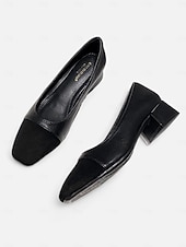 olcso Block Heels-Női Magassarkúak Iroda Munka Napi Színes Vaskosabb sarok Szögletes orrú Elegáns Szabadság Üzlet Műbőr Fém csat Mandula Fekete Bézs