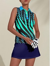 billiga Kvinnors golfkläder-Dam Vandringspolotröja Blå Ärmlös Överdelar Golfkläder för damer Kläder Outfits Bär kläder