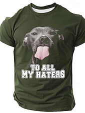  Kurzarm-Grafik T-Shirt für Männer Lustiger Hund 'An alle meine Hater' Lifestyle Tee