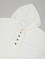 billiga Våffelstickad t-shirt-Herr Våffelskjorta T-shirt T-tröja Långärmad tröja Långärmad Huva Vår &amp; Höst Slät Mode Designer Grundläggande Semester Gata Utekväll Vit Khaki grön Ljusgrå Topp t-shirt för män