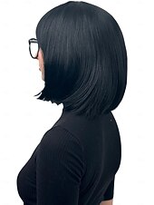 economico Parrucche storiche-Incredibile parrucca Edna Mode parrucca bob nera con frangia parrucca degli anni &#039;20 costume parrucche flapper 1920 per donne - parrucca ragazza costume cosplay per donne parrucche di Halloween