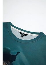 ieftine Tricou cu animale-Tricou pentru femei casual guler rotund imprimeu 3D cu pisică verde mâncă scurtă îmbrăcăminte zilnică confortabil ajustare relaxată modă top de dimensiuni multiple