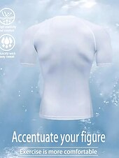 halpa Juoksupaidat ja tanktopit-Miesten Kompression Paita Urheilullinen paita Kuntosali paita Fitness paita Lyhythihainen Tee paita Kausaliteetti Urheilu- ja treenivaatteet Hengittävä Nopea kuivuminen Korkea Stretch Puristus Kunto