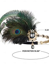 olcso Öltözetek-Retró Ordító 20-as évek 1920-as évek Flapper ruha Flapper fejpánt A nagy Gatsby Flapper lány Esküvői Vendég Flitter Rojt Toll Jelmez Női Menyegző Ruha Klub Felnőttek Ruha Fejfedők Hazatérő ruhák