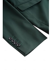 abordables Trajes formales-De los hombres Boda Trajes Negro Rojo Color sólido Ajustado Juego de 3 piezas Recto 2 botones