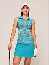 billiga Kvinnors golfkläder-Dam Vandringspolotröja Sjöblå Mintgrön Kaki Ärmlös Överdelar Golfkläder för damer Kläder Outfits Bär kläder