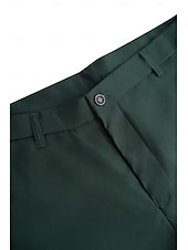 abordables Trajes formales-De los hombres Boda Trajes Negro Rojo Color sólido Ajustado Juego de 3 piezas Recto 2 botones