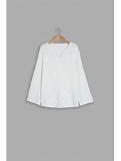 cheap Lace Tops-Women&#039;s Shirt Blouse Dressy Tops Solid Color Plain Stylish Basic Long Sleeve Notched Neck Regular Tops Daily Embroidered Eyelet Black White Orange Summer Spring Fall