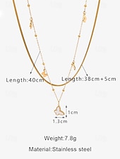 abordables Collier pour femme-élégant collier superposé avec pendentif papillon en or pour femme - parfait pour les fêtes et les tenues décontractées